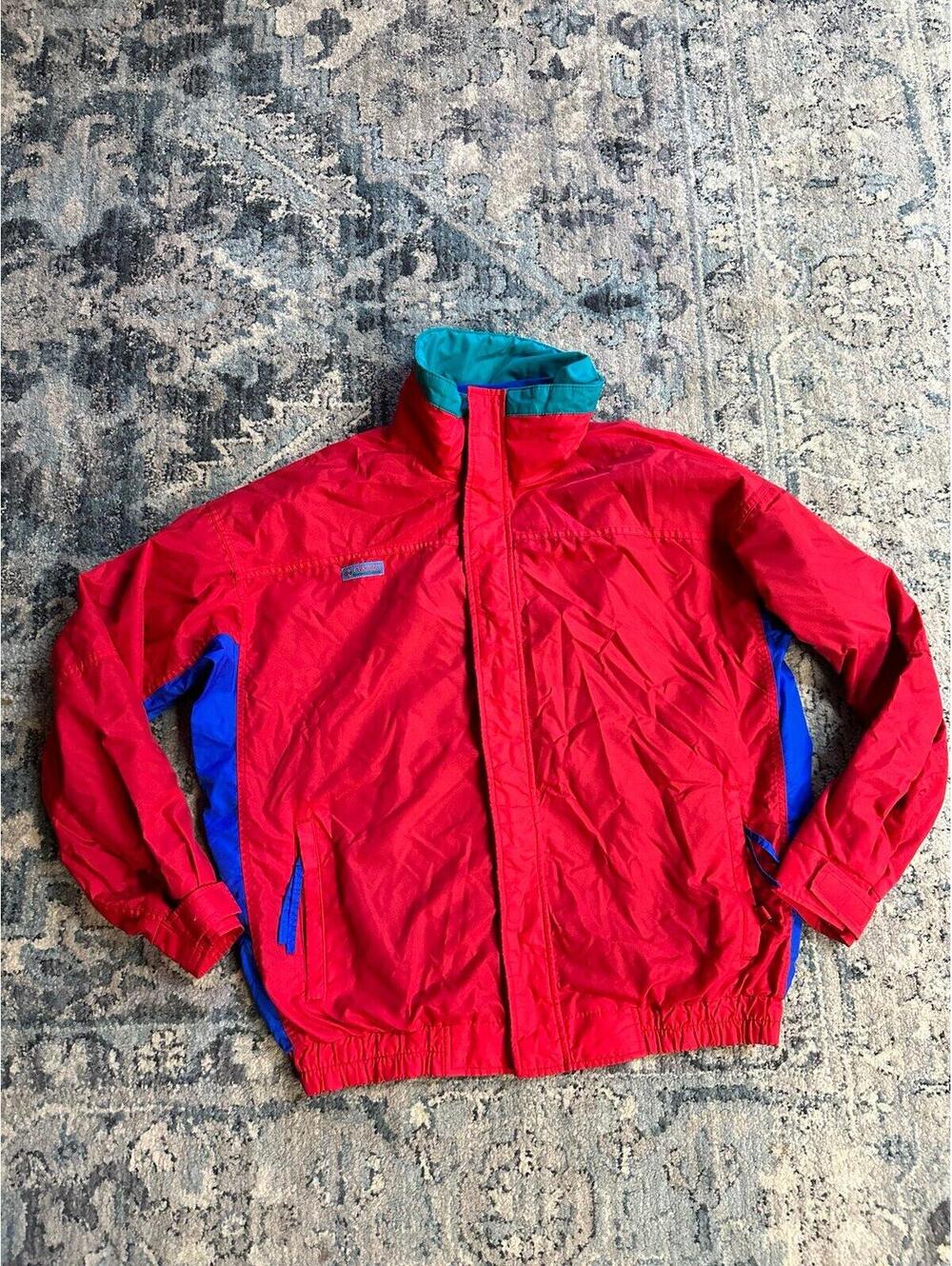 VTG 90s Columbia Men's Radial Sleeve Bugaboo Shell Jacket Color Block Sz L USA